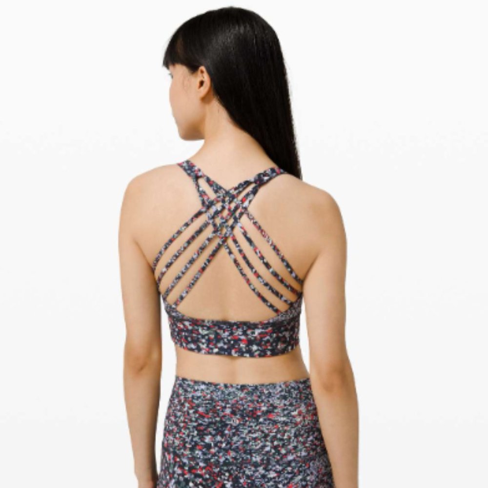 Lululemon Free to Be Long-Line Bra - Water Blossom Multi